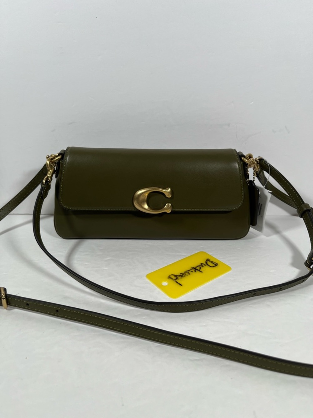 Coach Jet Shoulder Bag in Brass/Olive Green Refined Calf Leather NWT